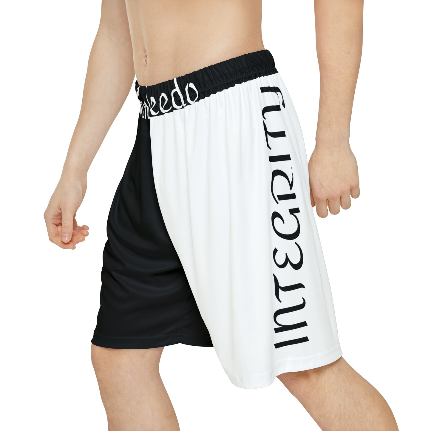 Black striped shorts