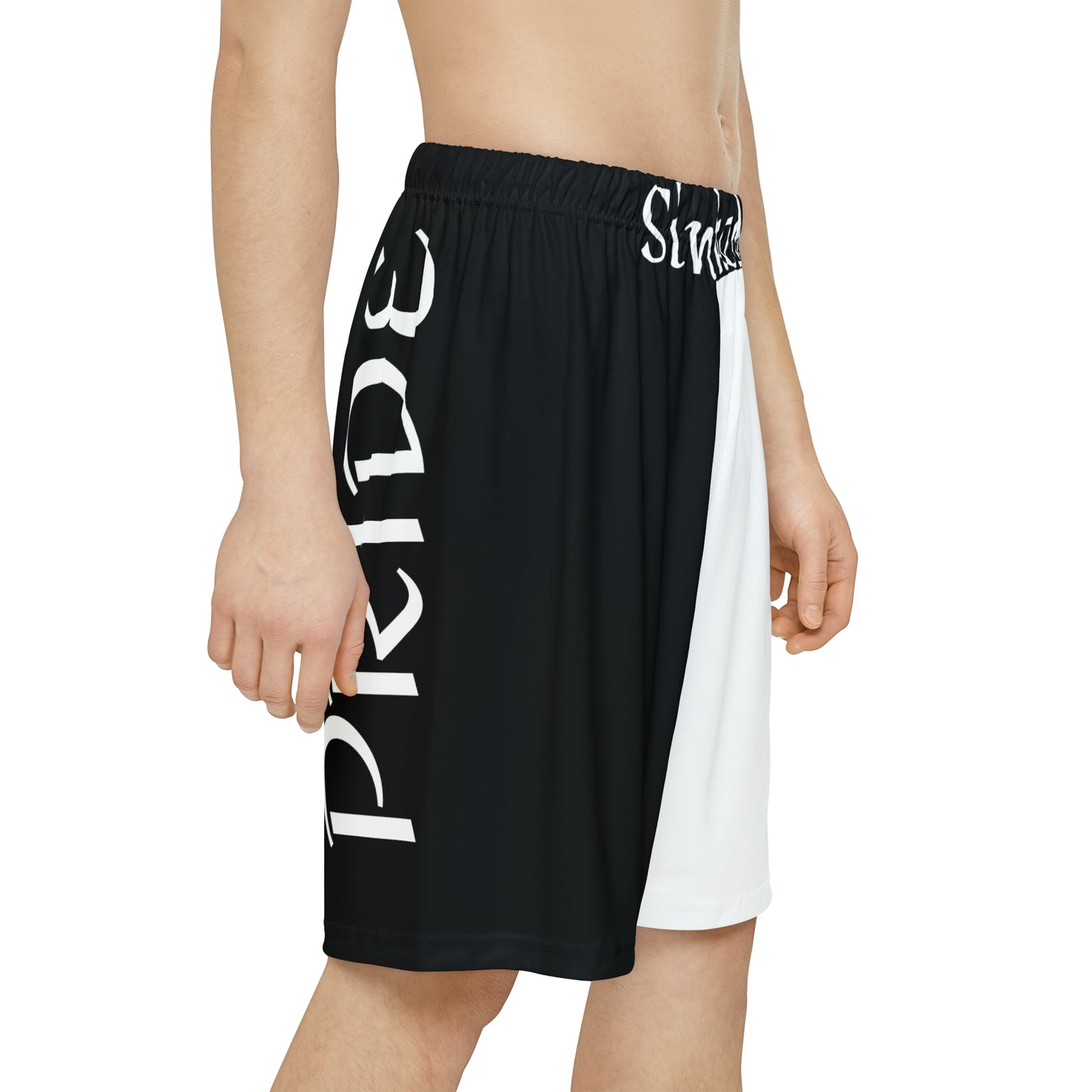 Black striped shorts